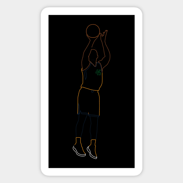 Donovan Mitchell Jumpshot Neon Sticker by xRatTrapTeesx